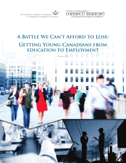 A Battle We Can’t Afford to Lose: Getting Young Canadians from