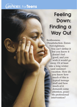 Feeling Down: Finding a Way Out