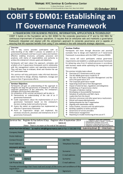 COBIT 5 EDM01: Establishing an IT Governance Framework