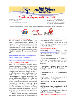 Newsletter –September-October 2014