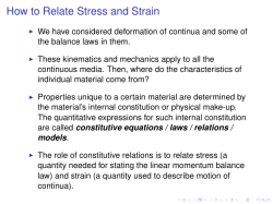 How to Relate Stress and Strain
