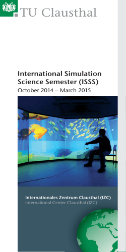 International Simulation Science Semester (ISSS) October 2014 – March 2015