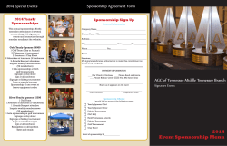 2014 Special Events  Sponsorship Agreement Form 2014 Yearly