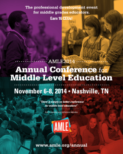Annual Conference Middle Level Education for November 6-8, 2014