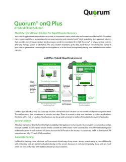 Quorum® onQ Plus A Hybrid Cloud Solution