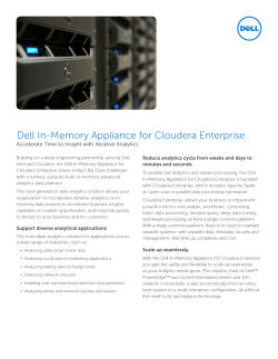 Dell In-Memory Appliance for Cloudera Enterprise