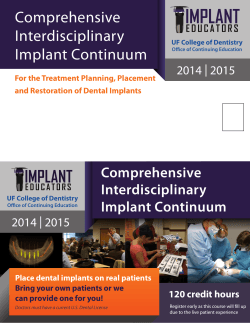Comprehensive Interdisciplinary Implant Continuum 2014 | 2015