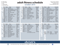 y adult fitness schedule october 2014