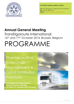 PROGRAMME  Annual General Meeting Transfrigoroute International