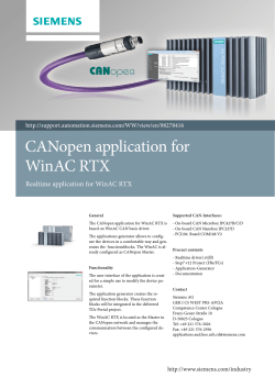 CANopen application for WinAC RTX Realtime application for WinAC RTX