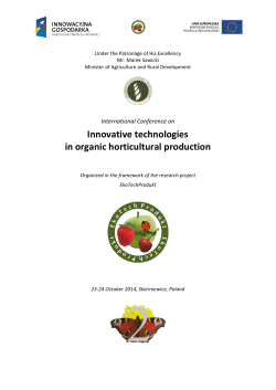Innovative technologies in organic horticultural production International Conference on