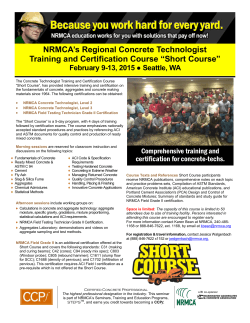 The Concrete Technologist Training and Certification Course