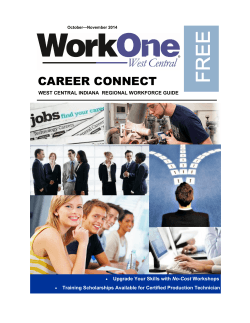 CAREER CONNECT  WEST CENTRAL INDIANA  REGIONAL WORKFORCE GUIDE No-Cost