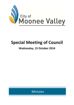 Special Meeting of Council Minutes  Wednesday, 15 October 2014