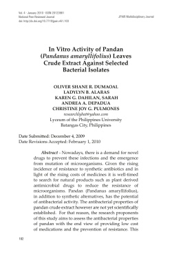 Vol. 4 · January 2010 · ISSN 20123981 JPAIR Multidisciplinary Journal doi: