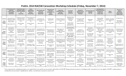 Prelim. 2014 NACSW Convention Workshop Schedule (Friday, November 7, 2014)
