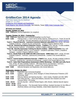 GridSecCon 2014 Agenda  , )