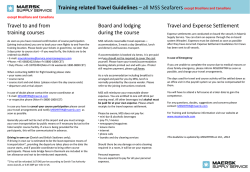 Travel and Expense Settlement Travel to and from Board and lodging training courses
