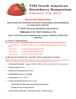 Sponsorship Opportunities  8 North American Strawberry Symposium
