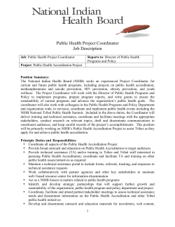 Public Health Project Coordinator Job Description