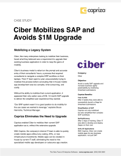 Ciber Mobilizes SAP and Avoids $1M Upgrade ! Mobilizing a Legacy System
