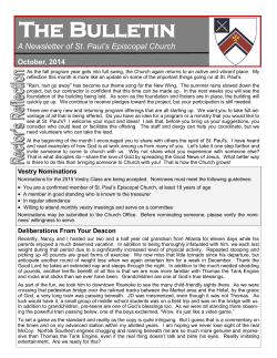 The Bulletin  A Newsletter of St. Paul’s Episcopal Church