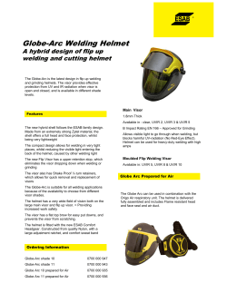 Globe-Arc Welding Helmet A hybrid design of flip up
