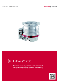 HiPace 700 ® Maximum vacuum performance in a compact
