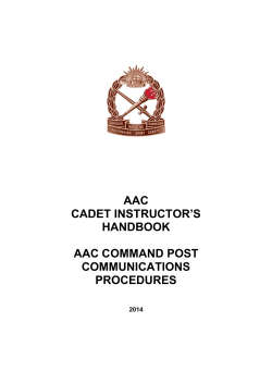 AAC CADET INSTRUCTOR’S HANDBOOK AAC COMMAND POST