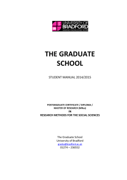 THE GRADUATE SCHOOL STUDENT MANUAL 2014/2015