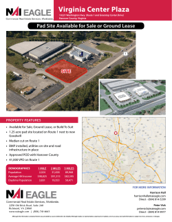 Virginia Center Plaza Pad Site Available for Sale or Ground Lease •
