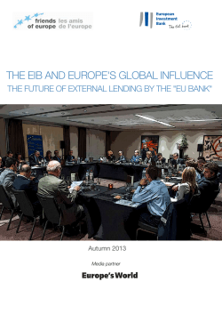 the eib and europe's global influence Autumn 2013 Media partner