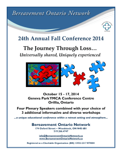 24th Annual Fall Conference 2014 The Journey Through Loss…