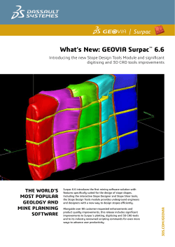 What’s New: GEOVIA Surpac 6.6 |  Surpac