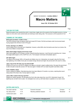 Macro Matters THE BIG PICTURE Issue 104, 16 October 2014