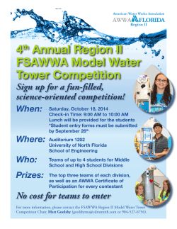 4 Annual Region II FSAWWA Model Water Tower Competition