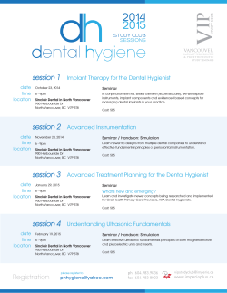 session 1 Implant Therapy for the Dental Hygienist date time