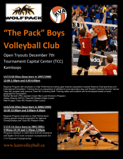“The Pack” Boys Volleyball Club Open Tryouts December 7th