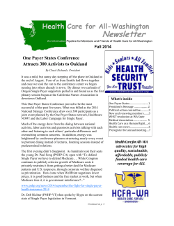 Newsletter Health Care for All-Washington