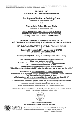 Vermont Fall Obedience Weekend  Burlington Obedience Training Club Champlain Valley Kennel Club