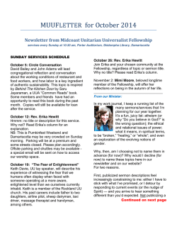 MUUF for October 2014 LETTER Newsletter from Midcoast Unitarian Universalist Fellowship