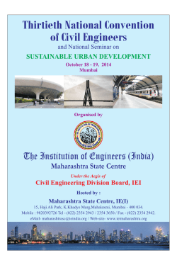 Thirtieth National Convention of Civil Engineers The Institution of Engineers (India)