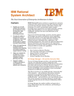 IBM Rational System Architect The Next Generation of Enterprise Architecture Is Here