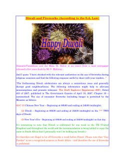Diwali and Fireworks (According to the S.A. Law)