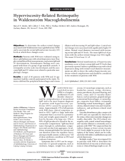 Hyperviscosity-Related Retinopathy in Waldenstro¨m Macroglobulinemia