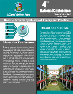4 National Conference th St. Xavier’s College, Jaipur