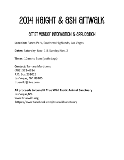 2014 Haight &amp; Ash Artwalk  ARTIST VENDOR INFORMATION &amp; APPLICATION