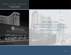 THE MEETING PROFESSIONAL’S GUIDE TO THE PALAZZO THE VENETIAN,
