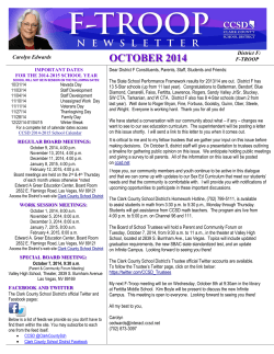 OCTOBER 2014 District F: Carolyn Edwards
