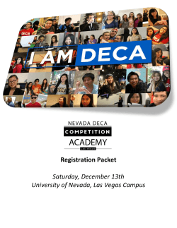 Registration Packet Saturday, December 13th University of Nevada, Las Vegas Campus